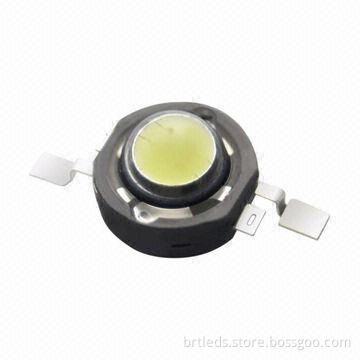 1W high-power LED, white color 5000-8000K, with peak current of 350mA, 130lm